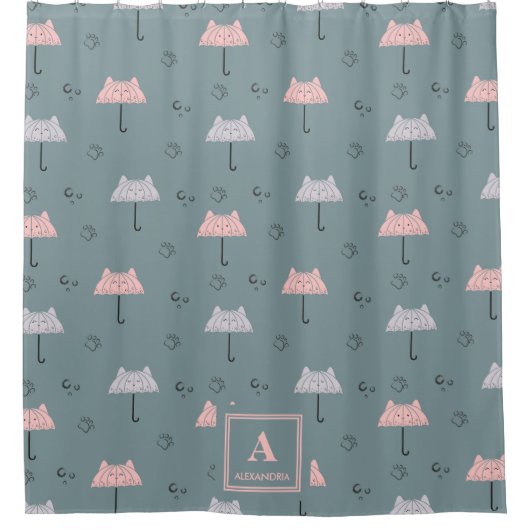 Rideaux De Douche Parapluie Cute Kitty (Devant)