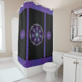 Rideaux De Douche Parapluie violet & coeurs .7 (En situation)