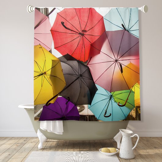 Rideaux De Douche Parapluies flottantes colorées amusantes