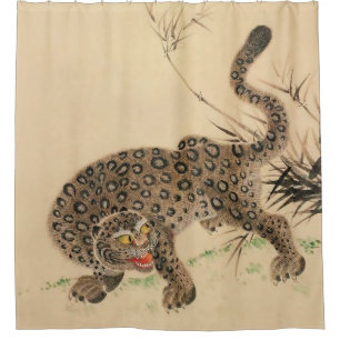 Rideaux De Douche Parchemin vintage léopard tacheté japonais
