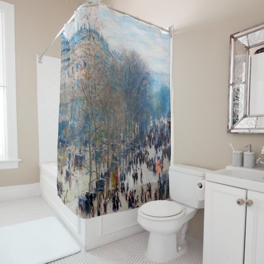 Rideaux De Douche Paris Boulevard, Claude Monet (En situation)