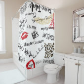 Rideaux De Douche Paris mode et glamour sans couture motif (En situation)