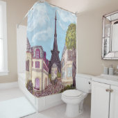 Rideaux De Douche Paris Tour Eiffel inspiré Art Paysage (En situation)