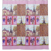 Rideaux De Douche Paris Tour Eiffel inspiré du collage pointillisme (Devant)