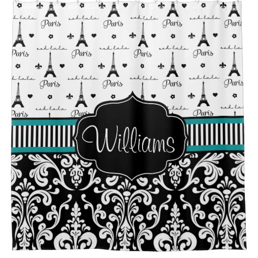 Rideaux De Douche Paris turquoise (Devant)