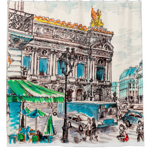 Rideaux De Douche  Paris vue rue sur le théâtre Café de Wicked pede