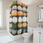 Rideaux De Douche Parking citrouille orange et vert (En situation)