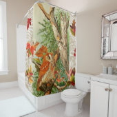 RIDEAUX DE DOUCHE PARMI LES FEUILLES DE CHUTE EN BOIS (En situation)