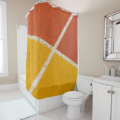 Rideaux De Douche Parquet jaune et orange (En situation)