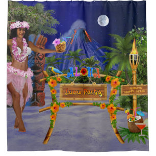 RIDEAUX DE DOUCHE PARTIE DE LUAU