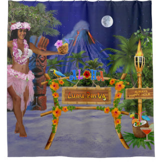 RIDEAUX DE DOUCHE PARTIE DE LUAU