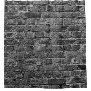 Rideaux De Douche partie horizontale du mur peint en brique noire, b