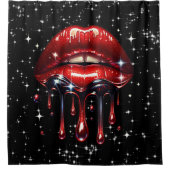 Rideaux De Douche Parties scintillant à gouttes rouges Glam Sparkle (Devant)