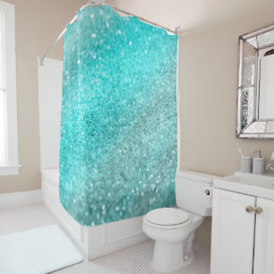 Rideaux De Douche Parties scintillant Aqua Turquoise Océan #1