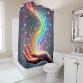 Rideaux De Douche Parties scintillant arc-en-ciel (En situation)