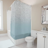 Rideaux De Douche Parties scintillant argent moderne scintille ombre (En situation)