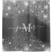 Rideaux De Douche Parties scintillant argentée (Devant)