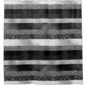 Rideaux De Douche Parties scintillant argentée et noire (Devant)