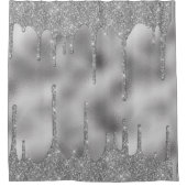 Rideaux De Douche Parties scintillant argentée gouttes de glam étinc (Devant)