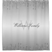 Rideaux De Douche parties scintillant argentée pétillante (Devant)