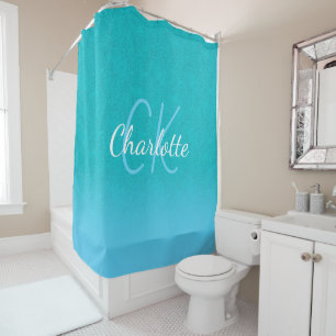 Rideaux De Douche parties scintillant bleue turquoise aqua vert mer