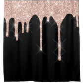 Rideaux De Douche Parties scintillant brillantes Rose Rose Or Noir N (Devant)