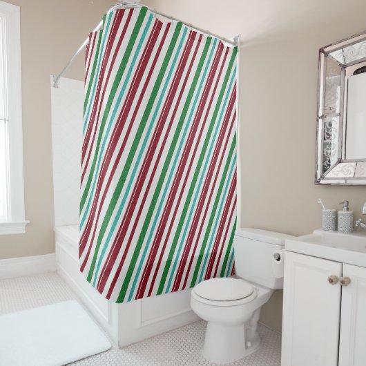 Rideaux De Douche Parties scintillant Candy Stripes (En situation)