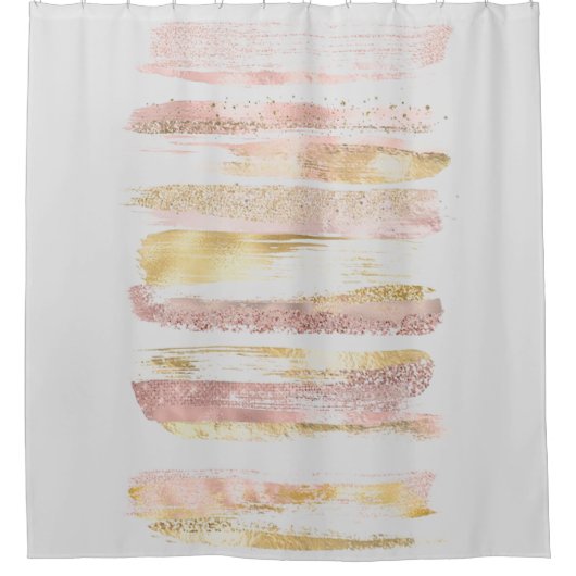 Rideaux De Douche Parties scintillant d'aquarelle rose blanc Paint à (Devant)