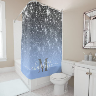 Rideaux De Douche Parties scintillant d'argent mignonne