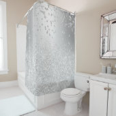 Rideaux De Douche Parties scintillant d'argent ombre métallique scin (En situation)