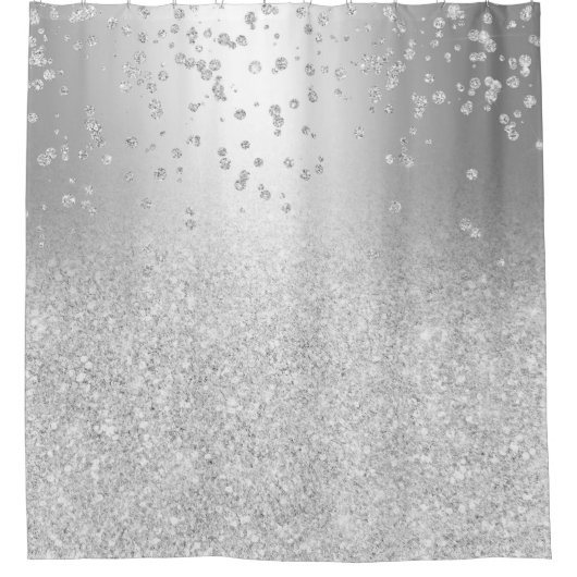 Rideaux De Douche Parties scintillant d'argent ombre métallique scin (Devant)