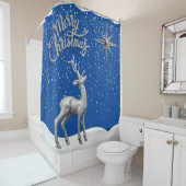 Rideaux De Douche Parties scintillant d'argent Reinder de Noël avec  (En situation)