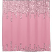 Rideaux De Douche Parties scintillant de séchage rose clair (Devant)