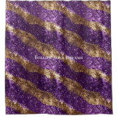 Rideaux De Douche Parties scintillant d'étincelle d'or pourpre (Devant)