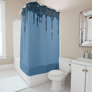 Rideaux De Douche Parties scintillant d'étincelles 3d, effet Blue N