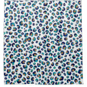 Rideaux De Douche Parties scintillant d'or bleu Motif Leopard (Devant)