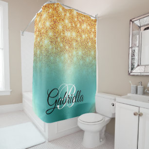 Rideaux De Douche Parties scintillant d'or Foil