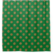 Rideaux De Douche Parties scintillant d'or vert Polka Dot Motif tend (Devant)