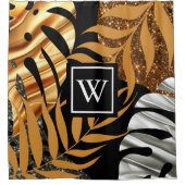 Rideaux De Douche Parties scintillant florale tropicale (Devant)