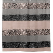 Rideaux De Douche Parties scintillant floue Glam Stripes #1 (Devant)