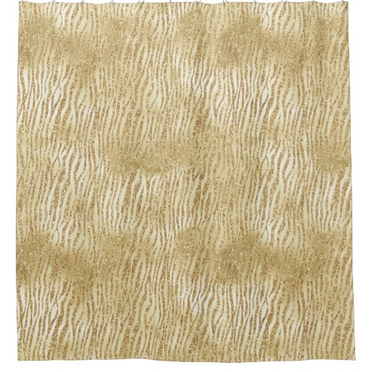 Rideaux De Douche Parties scintillant Glam Or Zebra Print       (Devant)