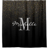 Rideaux De Douche Parties scintillant Gold & Black Personnalisé Mono (Devant)