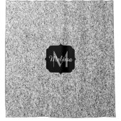 Rideaux De Douche Parties scintillant gris argent scintille Monogram (Devant)