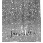 Rideaux De Douche Parties scintillant gris moderne éclabousser Nom p (Devant)