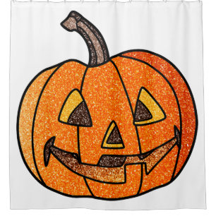 Rideaux De Douche Parties scintillant Jack O'Lantern