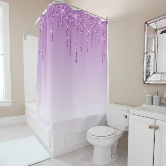 Rideaux De Douche Parties scintillant Lavender Purple Drivers (En situation)