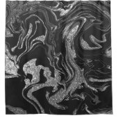 Rideaux De Douche Parties scintillant moderne en gris noir (Devant)