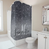 Rideaux De Douche Parties scintillant noire moderne étincelles Nom p (En situation)