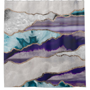 Rideaux De Douche Parties scintillant or de l'agate d'encre Glam #2 