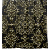 Rideaux De Douche Parties scintillant or et blanc Floral Paisley Man (Devant)